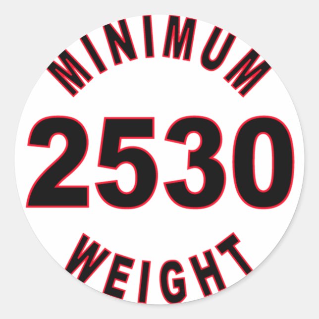 Minimum Weight 2530 Round Classic Round Sticker (Front)