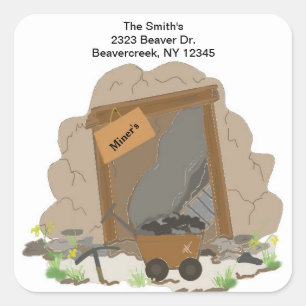 Mining Cave - We've Moved Square Sticker