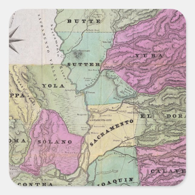 Mining District of California Square Sticker (Front)
