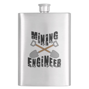 Mining Engineer Crossed Shovels Hip Flask