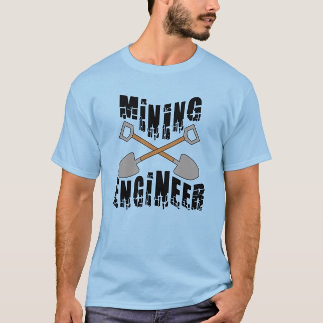 Mining Engineer Crossed Shovels T-Shirt (Front)