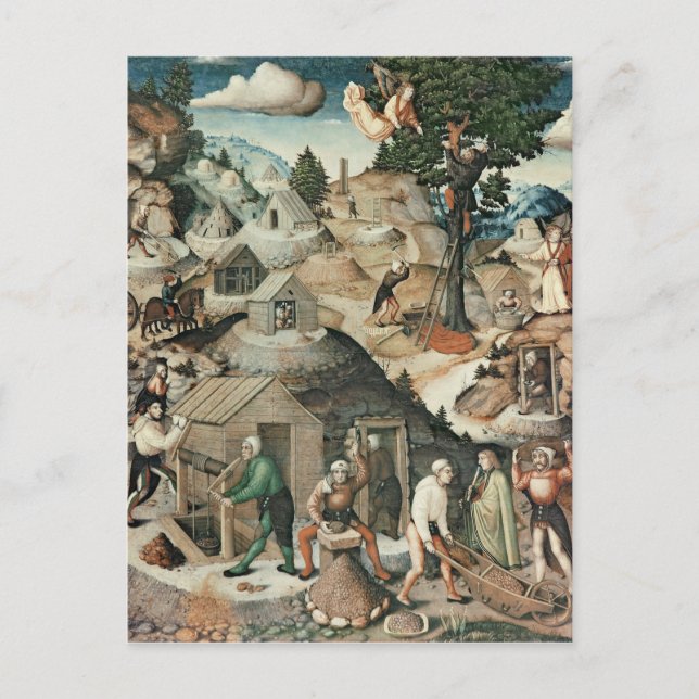 Mining landscape, 1521 postcard (Front)
