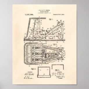 Mining Machinery 1915 Patent Art Old Peper Poster