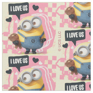 Minions Valentine's Day   Bob - I Love Us Fabric