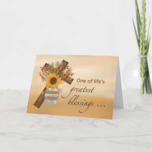 Minister Clergy Appreciation Month with Sunflower Card