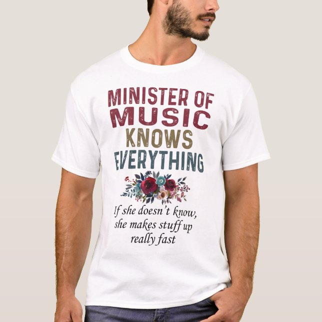 Minister of Music Knows Everything T-Shirt (Front)