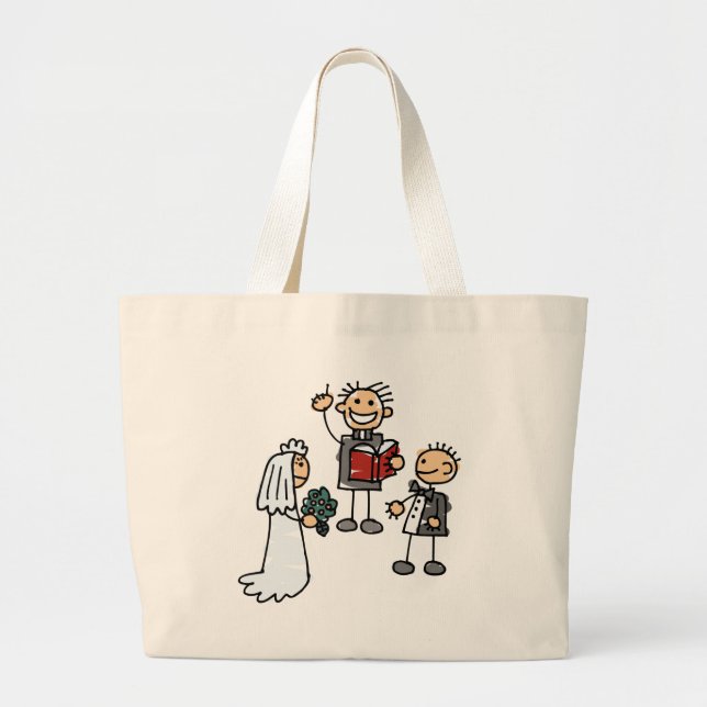 Minister Priest Reverend Performs Wedding Ceremony Large Tote Bag (Front)
