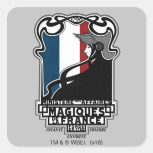Ministère des Affaires Magiques de la France Logo Square Sticker