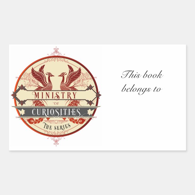 Ministry of Curiosities Bookplate Rectangular Sticker (Front)