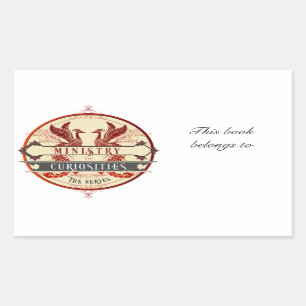 Ministry of Curiosities Bookplate Rectangular Sticker