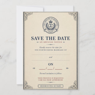 Ministry Of Matrimony Funny British Government Save The Date