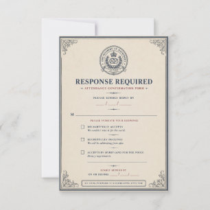 Ministry Of Matrimony Wedding RSVP Funny Card