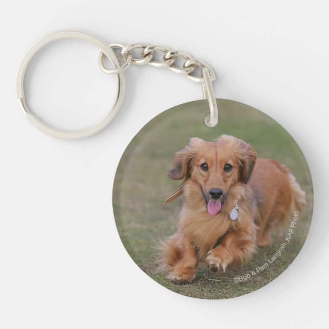 Miniture Dachshund Running Key Ring (Front)