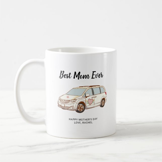 Minivan Mum Mother's Day Cute Best Mum Coffee Mug (Left)