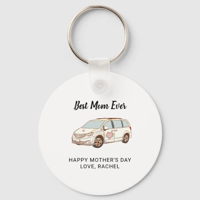 Minivan Mum Mother's Day Cute Best Mum Key Ring (Front)