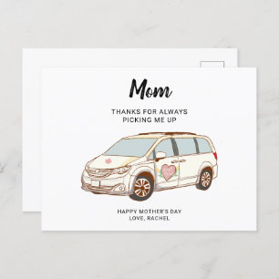 Minivan Mum Mother's Day Cute Best Mum Postcard
