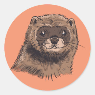 Mink Animal Classic Round Sticker