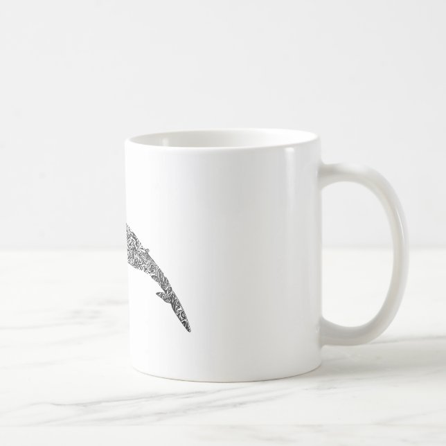 Minke Whale Tribal Graphic Illustration Coffee Mug (Right)