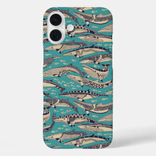 minke whales blue iPhone 16 plus case