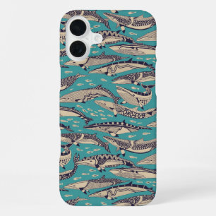 minke whales blue iPhone 16 plus case