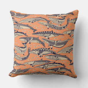 minke whales copper cushion