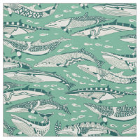 minke whales dark teal peppermint