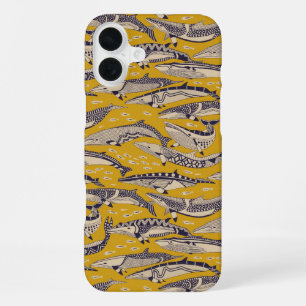 minke whales gold iPhone 16 plus case