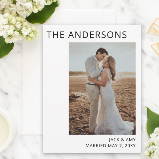 Minmalist Elegant Photo Wedding Announcement Postcard (Creator Uploaded)
