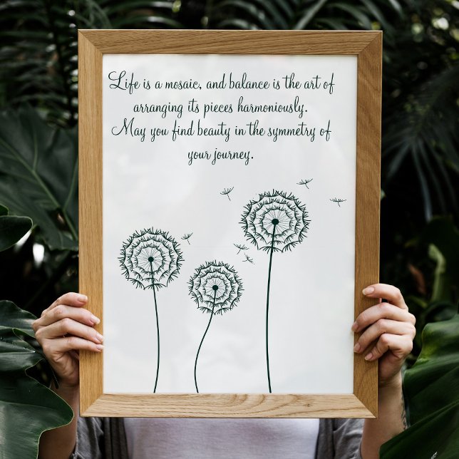 Minmalist green dandelion motivational quote  poster (Creator Uploaded)