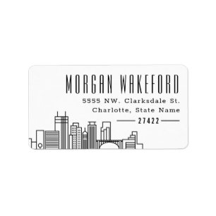 Minneapolis   Bold Stylised Skyline   Label