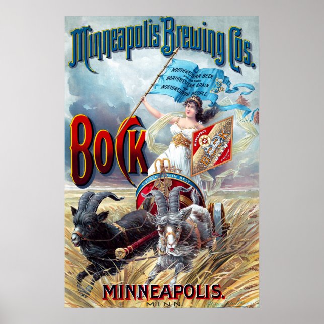 Minneapolis Brewing Cos. Bock Beer Poster (Front)