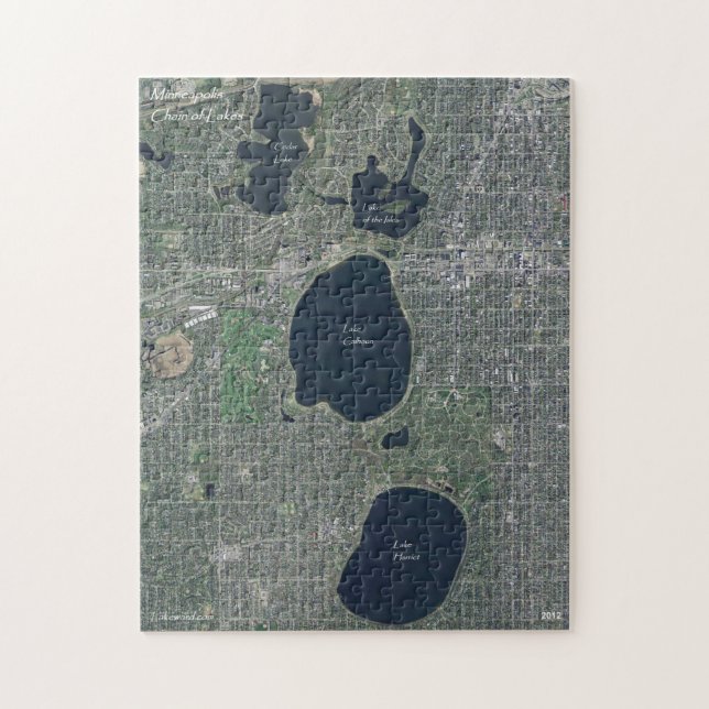 Minneapolis Chain of Lakes Jigsaw Puzzle (Vertical)