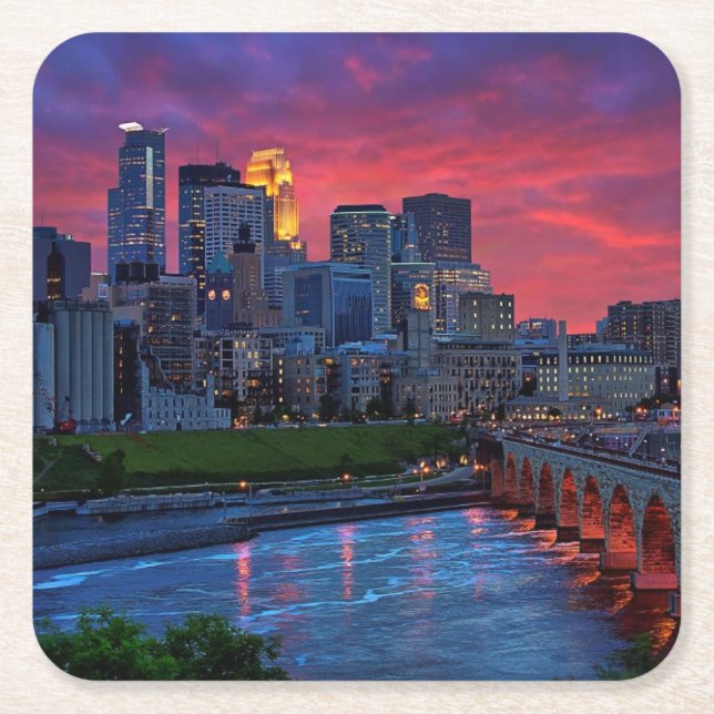 Minneapolis Eye Candy Square Paper Coaster (Front)