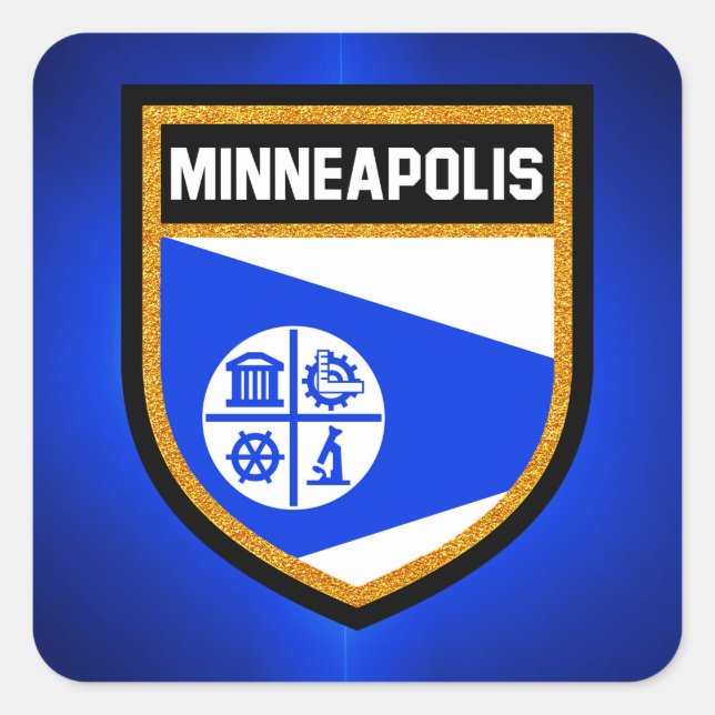 Minneapolis Flag Square Sticker (Front)