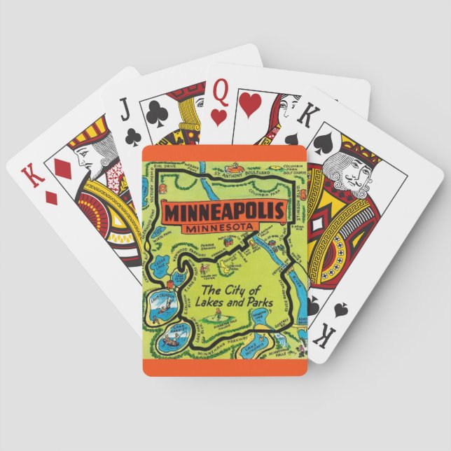  Minneapolis Minn Map Playing Cards (Back)