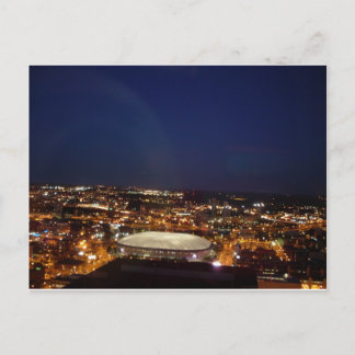 Minneapolis Minnesota HHH Metrodome Night Skyline Postcard