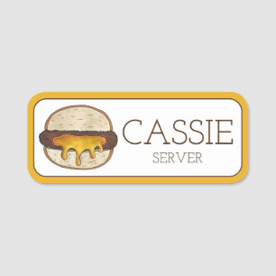 Minneapolis Minnesota Jucy Juicy Lucy Cheeseburger Name Tag