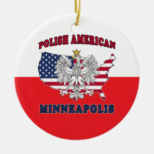 Minneapolis Minnesota Polish Ceramic Ornament