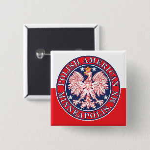 Minneapolis Minnesota Polish Eagle 15 Cm Square Badge