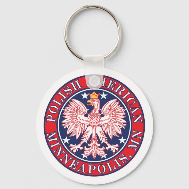 Minneapolis Minnesota Polish Key Ring (Front)