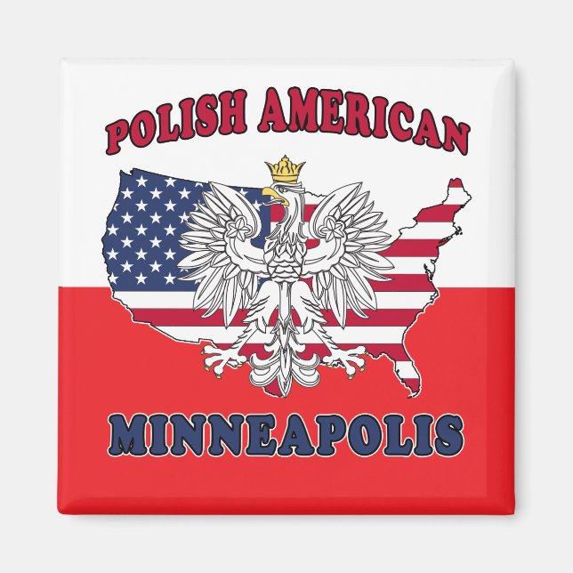 Minneapolis Minnesota Polish Magnet (Front)