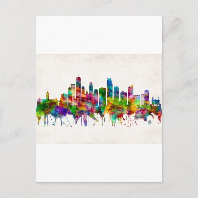 Minneapolis Minnesota Skyline Invitation Postcard (Front)