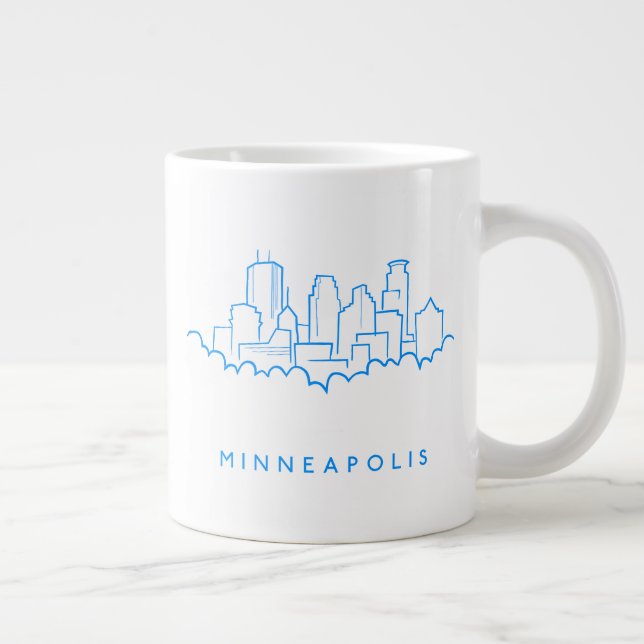 Minneapolis, Minnesota Skyline Large Coffee Mug (Right)