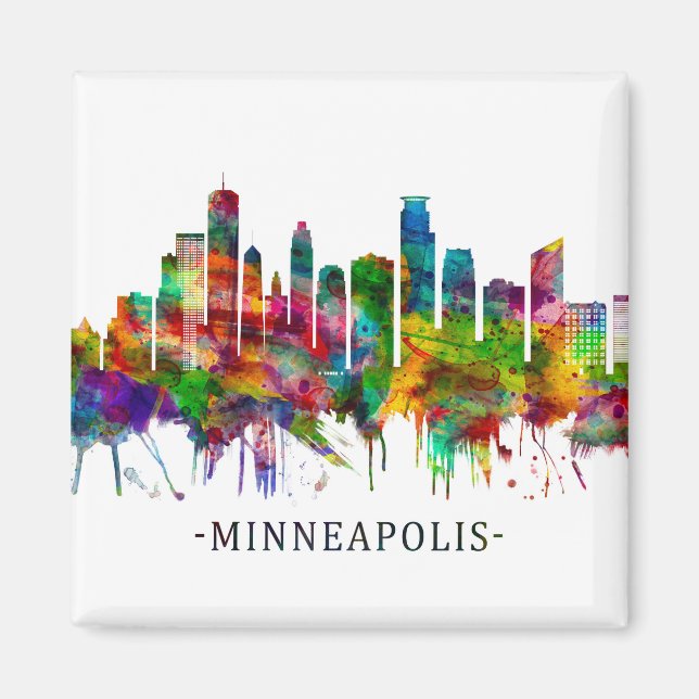 Minneapolis Minnesota Skyline Magnet (Front)