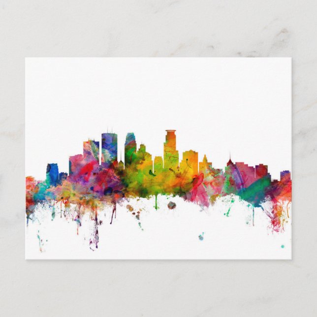 Minneapolis Minnesota Skyline Postcard (Front)