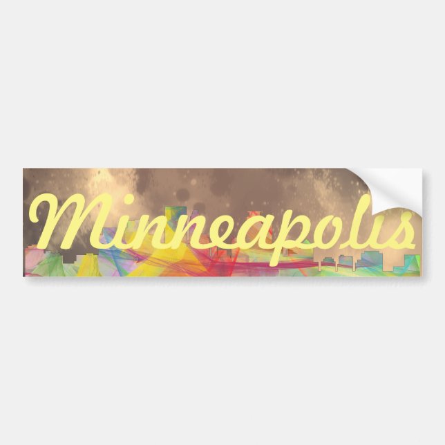 MINNEAPOLIS, MINNESOTA SKYLINE WB1 - BUMPER STICKER (Front)