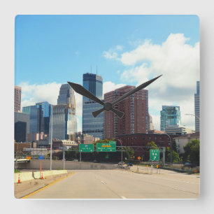 Minneapolis Minnesota  Square Wall Clock