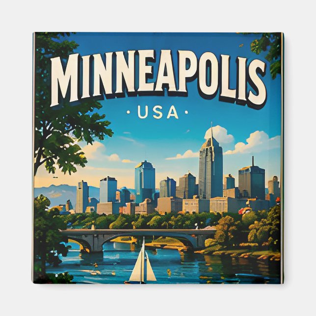Minneapolis Minnesota Stone Arch Bridge  Magnet (Front)