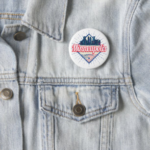 Minneapolis Minnesota USA Skyline United States 6 Cm Round Badge