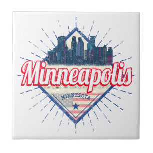 Minneapolis Minnesota USA Skyline United States Ceramic Tile
